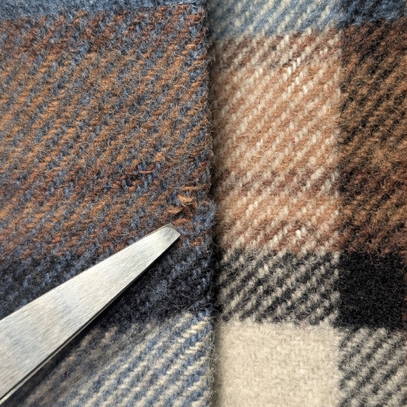 dELiA*s Vintage Junior's XS Blue Brown Plaid Pea Coat Wool Blend Y2K 90s - Picture 9 of 10